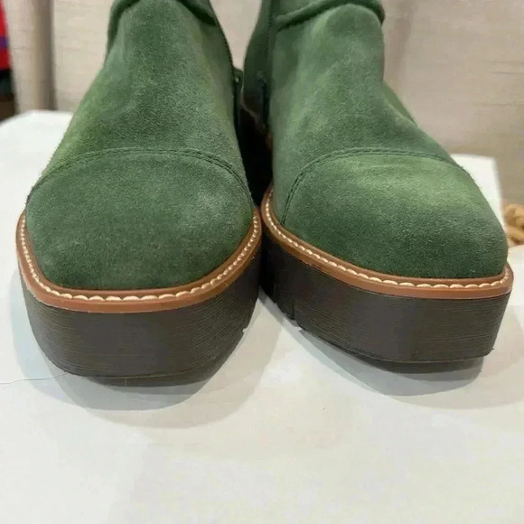 Naturalizer “Wylie” Green Suede Wedge Platform Ankle Boots Size 7 - Picture 7 of 9